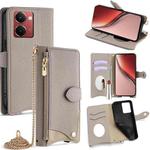 For Realme P3 Ultra 5G Crossbody Chain Fishtail Litchi Leather Phone Case(Grey)
