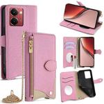 For Realme P3 Ultra 5G Crossbody Chain Fishtail Litchi Leather Phone Case(Pink)