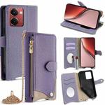 For Realme P3 Ultra 5G Crossbody Chain Fishtail Litchi Leather Phone Case(Purple)