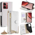 For Realme P3 Ultra 5G Crossbody Chain Fishtail Litchi Leather Phone Case(White)