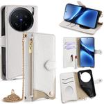 For vivo X200 Pro Crossbody Chain Fishtail Litchi Leather Phone Case(White)