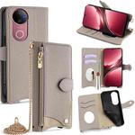 For vivo V50 Crossbody Chain Fishtail Litchi Leather Phone Case(Grey)