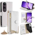 For vivo V50 Lite 5G Crossbody Chain Fishtail Litchi Leather Phone Case(White)