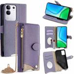 For vivo Y29 4G Global Crossbody Chain Fishtail Litchi Leather Phone Case(Purple)