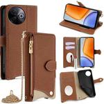 For vivo Y39 5G Global Crossbody Chain Fishtail Litchi Leather Phone Case(Brown)