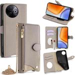 For vivo Y39 5G Global Crossbody Chain Fishtail Litchi Leather Phone Case(Grey)