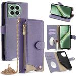 For OnePlus Ace 3 Pro Crossbody Chain Fishtail Litchi Leather Phone Case(Purple)