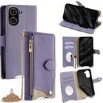 For Redmi A5 4G 171.7mm Crossbody Chain Fishtail Litchi Leather Phone Case(Purple)