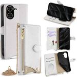 For Redmi A5 4G 171.7mm Crossbody Chain Fishtail Litchi Leather Phone Case(White)