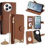 For Xiaomi Civi 5 Pro Crossbody Chain Fishtail Litchi Leather Phone Case(Brown)