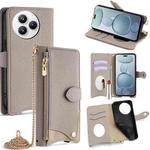 For Xiaomi Civi 5 Pro Crossbody Chain Fishtail Litchi Leather Phone Case(Grey)