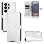 For Samsung Galaxy S25 Ultra 5G Honeycomb Dot Texture Leather Phone Case(Silver)
