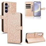 For Samsung Galaxy S25 FE 5G Honeycomb Dot Texture Leather Phone Case(Gold)