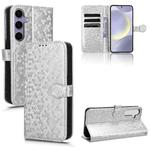 For Samsung Galaxy S25 FE 5G Honeycomb Dot Texture Leather Phone Case(Silver)