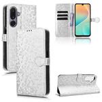 For Samsung Galaxy M36 5G Honeycomb Dot Texture Leather Phone Case(Silver)