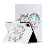 For iPad Pro 11 inch (2020) Painted Pattern Horizontal Flip Leather Tablet Case with Holder(Sideways Unicorn)