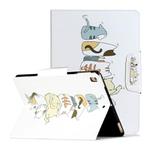 For iPad 10.2 Painted Pattern Horizontal Flip Leather Case with Holder(Cat Back View)