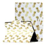 For iPad 10.2 Painted Pattern Horizontal Flip Leather Case with Holder(Pineapple)