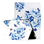 For iPad 10.2 Painted Pattern Horizontal Flip Leather Case with Holder(Blue and White Porcelain Butterfly)