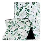 For iPad 4 / 3 / 2 Painted Pattern Horizontal Flip Leather Case with Holder(White Flower Leaves)
