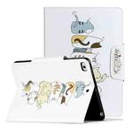 For iPad Mini 4 / 3 / 2 / 1 Painted Pattern Horizontal Flip Leather Case with Holder(Cat Back View)