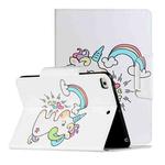 For iPad Mini 4 / 3 / 2 / 1 Painted Pattern Horizontal Flip Leather Case with Holder(Sideways Unicorn)