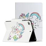 For iPad Mini (2019) Painted Pattern Horizontal Flip Leather Case with Holder(Sideways Unicorn)