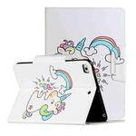 For iPad Mini (2019) Painted Pattern Horizontal Flip Leather Case with Holder(Sideways Unicorn)