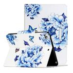 For iPad Mini (2019) Painted Pattern Horizontal Flip Leather Case with Holder(Blue and White Porcelain Butterfly)
