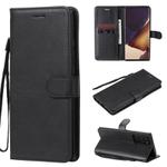 For Samsung Galaxy Note20 Ultra Solid Color Horizontal Flip PU Leather Case with Holder & Card Slots & Wallet & Lanyard(Black)