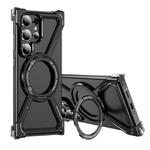 For Samsung Galaxy S23 Ultra 5G Titanium Alloy MagSafe Magnetic Airbag Shockproof Phone Case(Black)