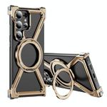 For Samsung Galaxy S23 Ultra 5G Titanium Alloy MagSafe Magnetic Airbag Shockproof Phone Case(Desert Gold)