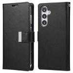 For Samsung Galaxy S25+ 5G GOOSPERY RICH DIARY Crazy Horse Texture Leather Phone Case(Black)