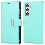 For Samsung Galaxy S25 5G GOOSPERY RICH DIARY Crazy Horse Texture Leather Phone Case(Mint Green)