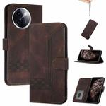 For vivo Y200i Cubic Skin Feel Flip Leather Phone Case(Brown)