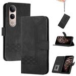 For vivo V50 Lite 4G / 5G Cubic Skin Feel Flip Leather Phone Case(Black)