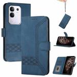 For vivo Y29 4G Cubic Skin Feel Flip Leather Phone Case(Blue)
