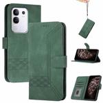 For vivo Y29 4G Cubic Skin Feel Flip Leather Phone Case(Green)