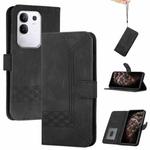 For vivo Y29 4G Cubic Skin Feel Flip Leather Phone Case(Black)