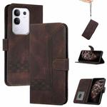 For vivo Y29 4G Cubic Skin Feel Flip Leather Phone Case(Brown)