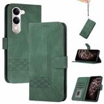 For vivo Y29s 5G / Y04 4G Global Cubic Skin Feel Flip Leather Phone Case(Green)
