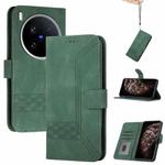 For vivo X200 Ultra Cubic Skin Feel Flip Leather Phone Case(Green)