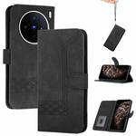For vivo X200s Cubic Skin Feel Flip Leather Phone Case(Black)