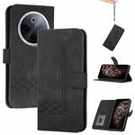For vivo iQOO Z10 / T4 / Y300 Pro Cubic Skin Feel Flip Leather Phone Case(Black)