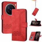 For vivo X200 Pro Cubic Skin Feel Flip Leather Phone Case(Red)