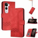 For vivo Y400 Pro 5G Cubic Skin Feel Flip Leather Phone Case(Red)
