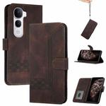 For vivo Y400 Pro 5G Cubic Skin Feel Flip Leather Phone Case(Brown)