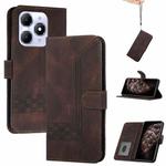 For Itel A90 Cubic Skin Feel Flip Leather Phone Case(Brown)