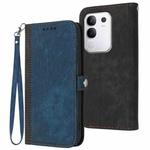 For vivo Y29 4G Side Buckle Double Fold Hand Strap Leather Phone Case(Royal Blue)