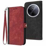 For vivo iQOO Z10 / T4 / Y300 Pro Side Buckle Double Fold Hand Strap Leather Phone Case(Red)